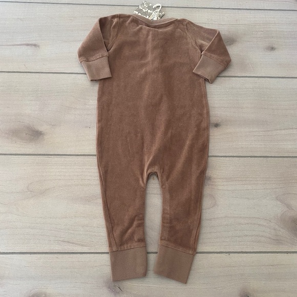 Kate Quinn Velour Organic Cotton Brown Romper - Picture 2 of 4